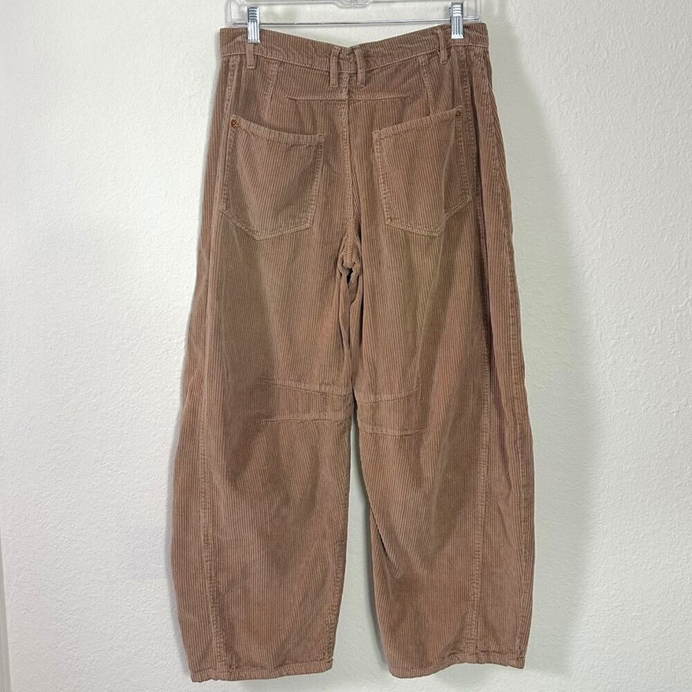 Free People Good Luck Cord Barrel Jeans Tan Brown Neutral Size 27 Corduroy - Picture 8 of 15